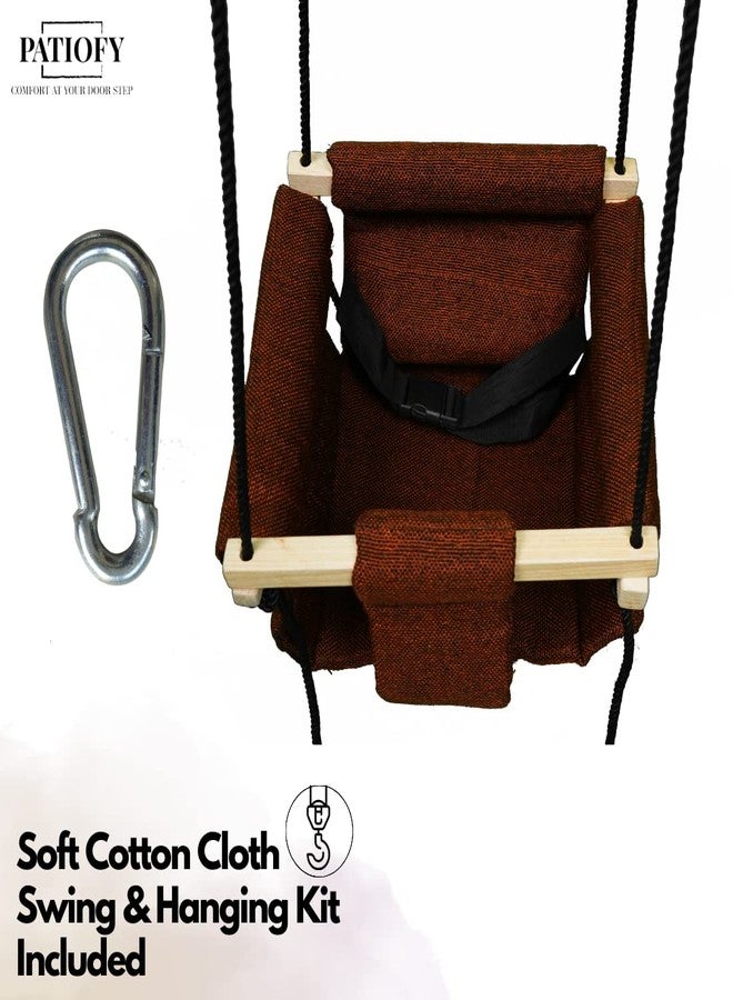 Patiofy Swing for Kids | Hanging Baby Swing for Indoor & Outdoor Use | Kids Swing | Jhula for Baby | Baby Garden Swing | Jhula for Kids | (6 Months to 3 Years- Brown) - Image 2